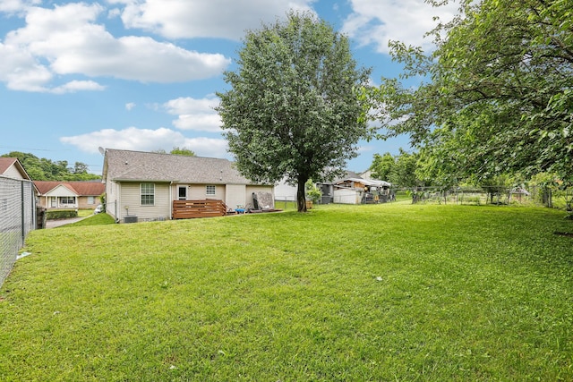 3408 Bruner Ct, Nashville, TN 37211 - view of yard featuring a wooden deck and cooling unit
