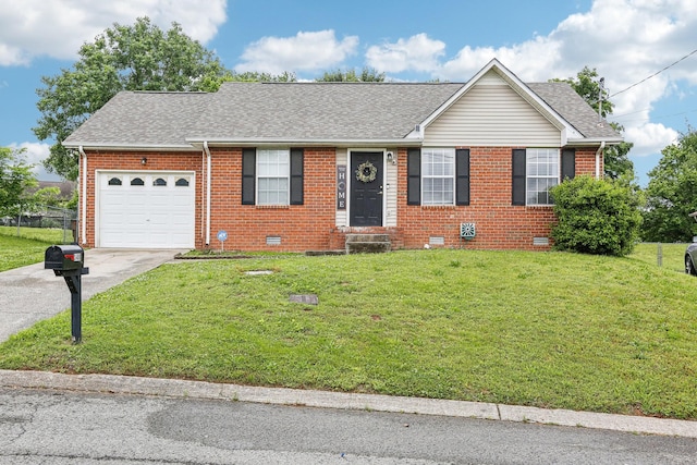 3408 Bruner Ct, Nashville, TN 37211 - ranch-style home featuring brick siding, concrete driveway, roof with shingles, and crawl space