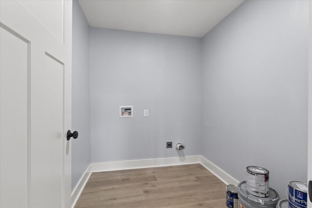244 Beartown Rd S, Loretto, TN 38469 - laundry room with washer hookup, light wood finished floors, baseboards, and hookup for an electric dryer