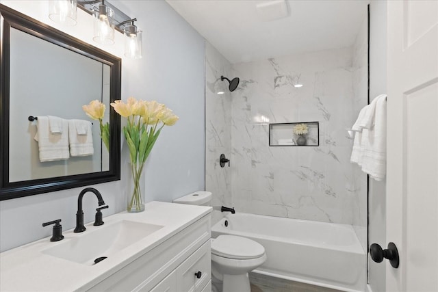 244 Beartown Rd S, Loretto, TN 38469 - full bath featuring vanity, toilet, and shower / washtub combination