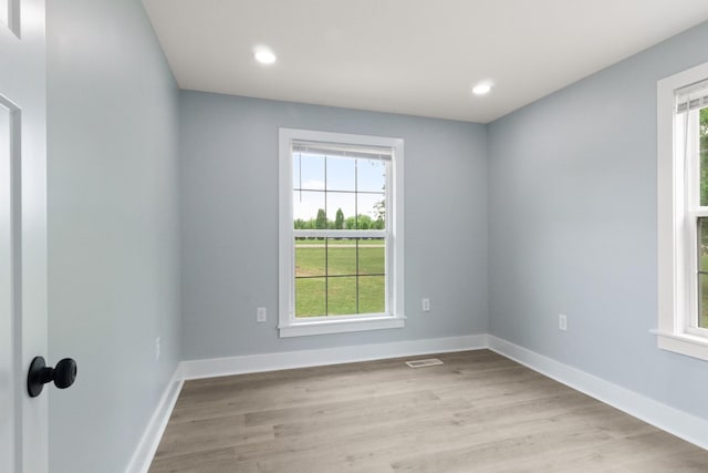 244 Beartown Rd S, Loretto, TN 38469 - spare room with light wood-style floors, baseboards, and recessed lighting