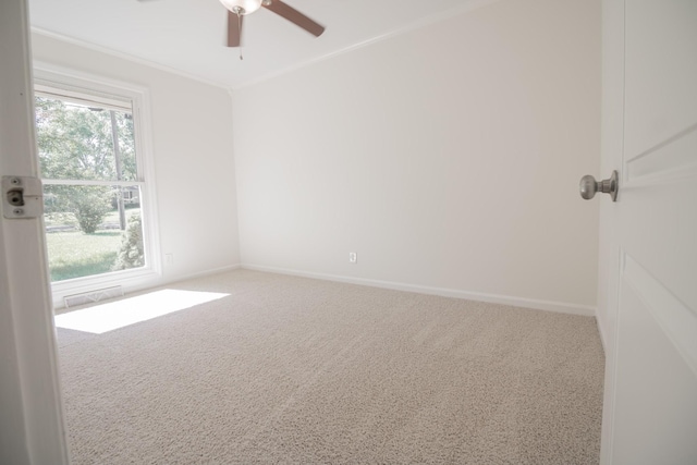 204 Tyne Blvd, Old Hickory, TN 37138 - carpeted spare room featuring ceiling fan, baseboards, and ornamental molding