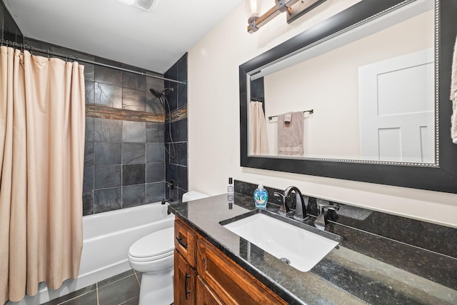 100 Station Dr, Waverly, TN 37185 - bathroom with toilet, vanity, shower / bath combo, and tile patterned floors