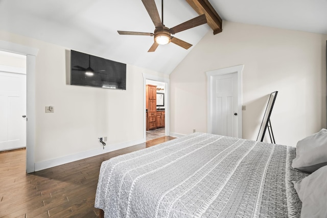 100 Station Dr, Waverly, TN 37185 - bedroom featuring hardwood / wood-style floors, baseboards, a ceiling fan, and ensuite bath