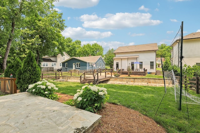 2809 Vaulx Ln, Nashville, TN 37204 - view of yard featuring a wooden deck and a patio area
