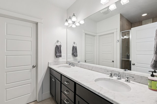 2809 Vaulx Ln, Nashville, TN 37204 - full bathroom with double vanity and a stall shower