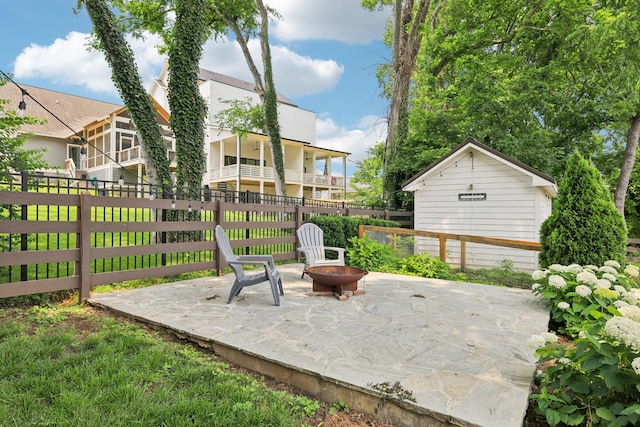 2809 Vaulx Ln, Nashville, TN 37204 - view of patio / terrace with an outdoor fire pit