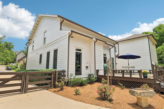 2809 Vaulx Ln, Nashville, TN 37204 - view of front of house with a wooden deck and a gate