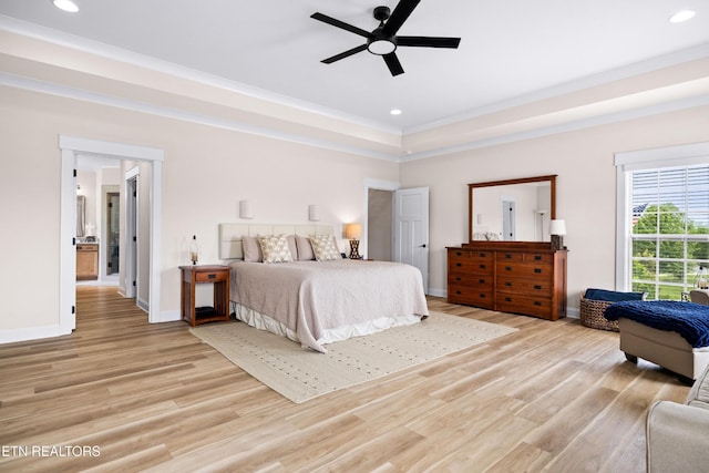 837 Majestic Mountains Blvd, Walland, TN 37886 - bedroom with light wood finished floors, recessed lighting, ceiling fan, and baseboards