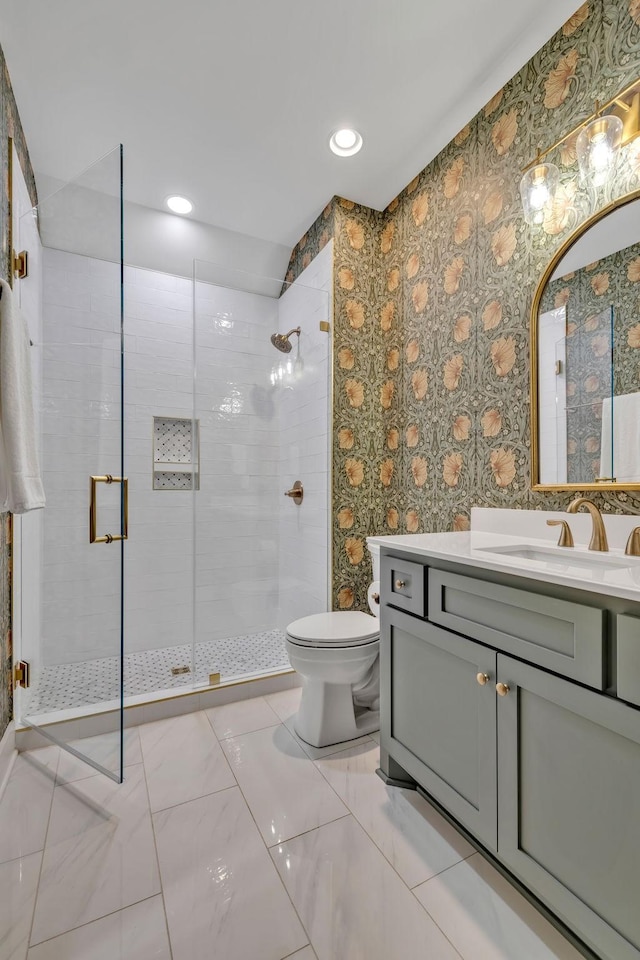 337 Lake Court Dr, Lynchburg, TN 37352 - full bath featuring toilet, a stall shower, and vanity