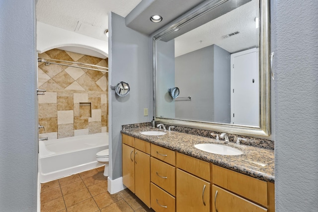 2600 Hillsboro Pike # 233, Nashville, TN 37212 - bathroom with toilet, double vanity, tile patterned flooring, and bathtub / shower combination