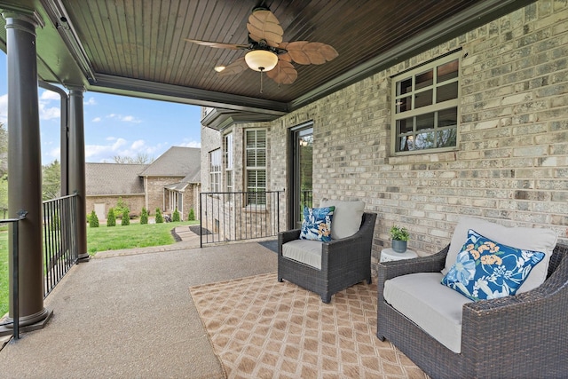 1005 Brittain Downs Dr, Nolensville, TN 37135 - view of patio with ceiling fan