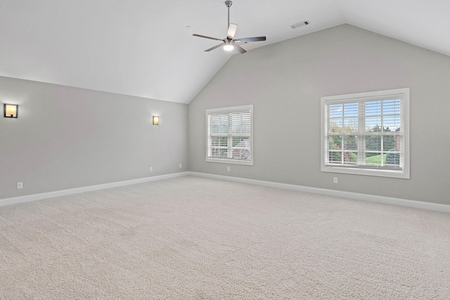 1005 Brittain Downs Dr, Nolensville, TN 37135 - bonus room with lofted ceiling, ceiling fan, baseboards, and light carpet