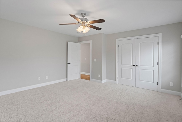 1005 Brittain Downs Dr, Nolensville, TN 37135 - unfurnished bedroom featuring carpet floors, baseboards, a closet, and ceiling fan