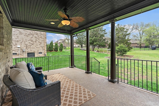 1005 Brittain Downs Dr, Nolensville, TN 37135 - view of patio featuring a ceiling fan