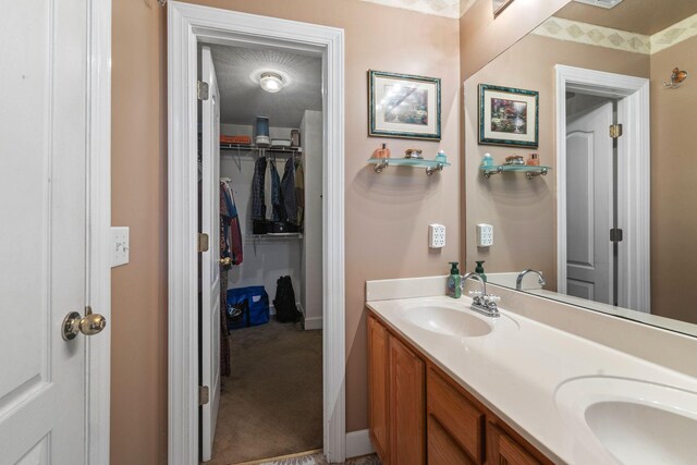 917 Lavergne Ln, La Vergne, TN 37086 - bathroom with double vanity, baseboards, and a walk in closet