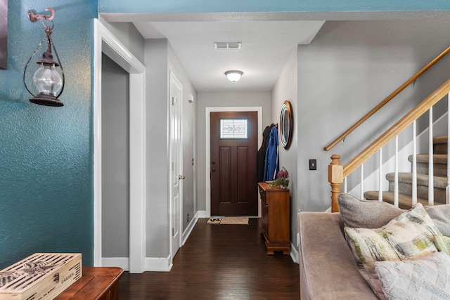 917 Lavergne Ln, La Vergne, TN 37086 - entrance foyer with wood finished floors, baseboards, and stairs