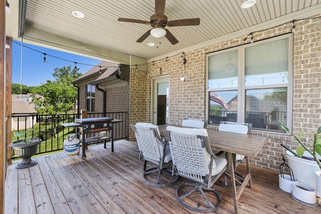 212 Lotus Ct, Hendersonville, TN 37075 - deck featuring outdoor dining space and a ceiling fan