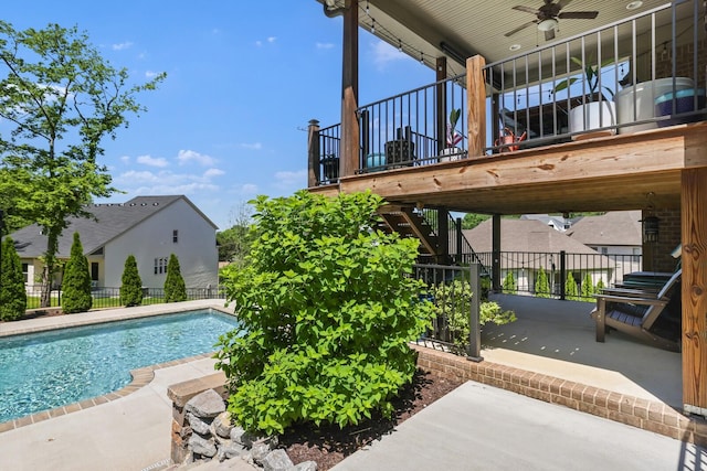 212 Lotus Ct, Hendersonville, TN 37075 - view of pool with stairway and ceiling fan
