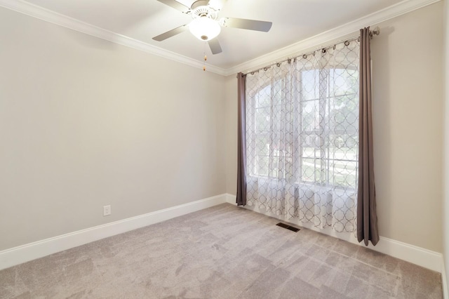 212 Lotus Ct, Hendersonville, TN 37075 - unfurnished room with light colored carpet, crown molding, ceiling fan, and baseboards