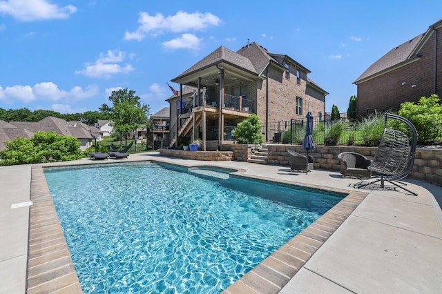 212 Lotus Ct, Hendersonville, TN 37075 - swimming pool with stairway and a patio