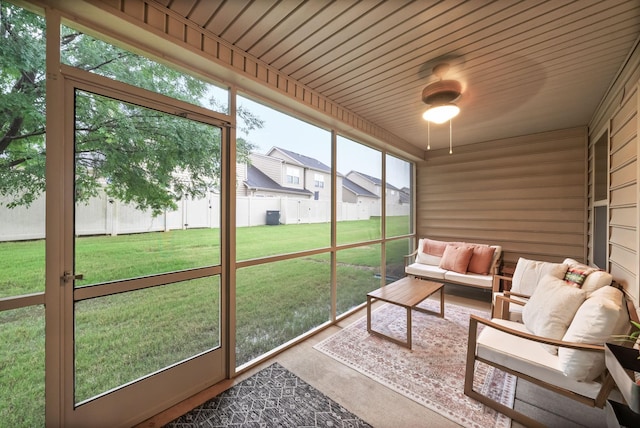 4115 Giacomo Dr, Murfreesboro, TN 37128 - sunroom with ceiling fan, an outdoor living space, and a residential view