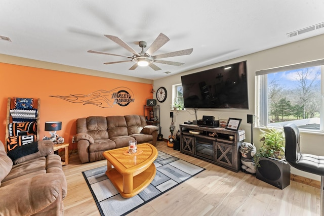 860 Old Woodbury Pike, Readyville, TN 37149 - living room with a ceiling fan and light wood finished floors