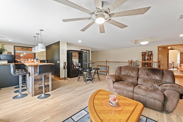 860 Old Woodbury Pike, Readyville, TN 37149 - living room with light wood-type flooring and a ceiling fan