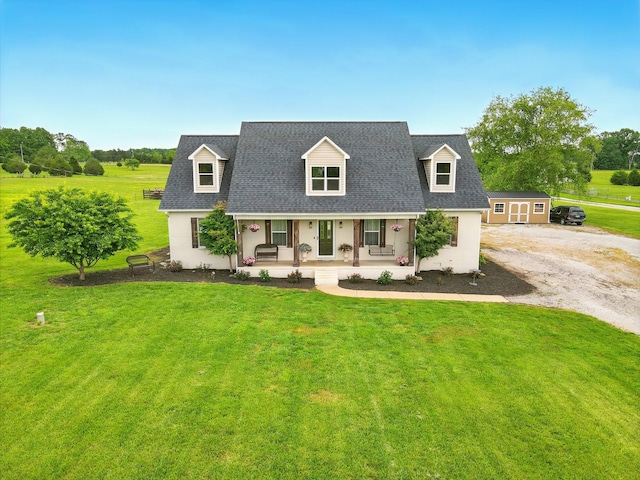 1864 Sawgrass Ln, Chapel Hill, TN 37034 - new england style home featuring covered porch, a front lawn, and roof with shingles