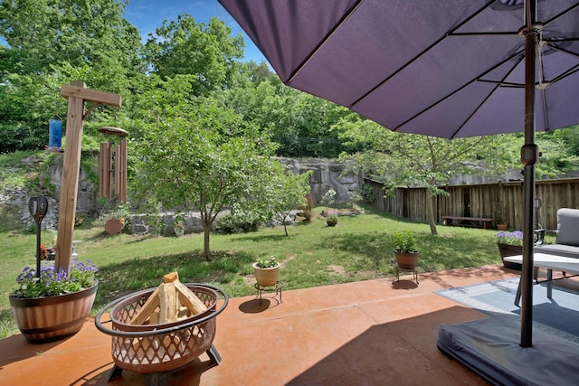 1464 Old Stone Rd, Lebanon, TN 37087 - view of patio / terrace featuring a fire pit