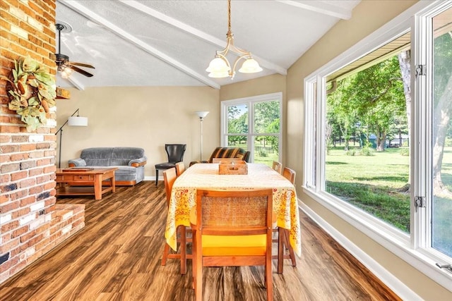 183 Prairie Plains Rd, Hillsboro, TN 37342 - dining space with dark wood-style flooring, baseboards, and a chandelier