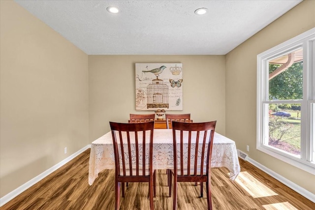 183 Prairie Plains Rd, Hillsboro, TN 37342 - dining area featuring wood finished floors, baseboards, healthy amount of natural light, recessed lighting, and a textured ceiling