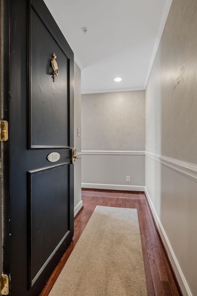 4215 Harding Pike Unit 601, Nashville, TN 37205 - corridor featuring wood finished floors, crown molding, baseboards, and recessed lighting