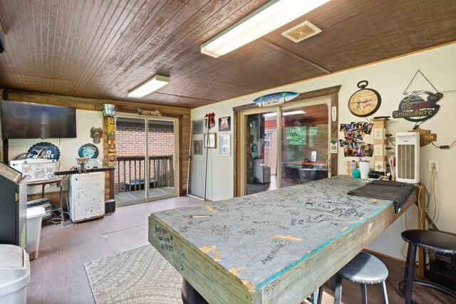 4357 Old Blacktop Rd, Mc Ewen, TN 37101 - kitchen with wooden ceiling and wood finished floors