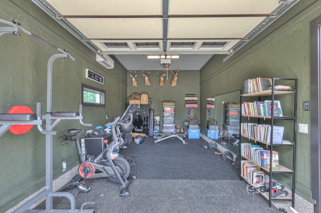 1021 Julian Way, Murfreesboro, TN 37128 - workout area with a garage and a wall mounted air conditioner
