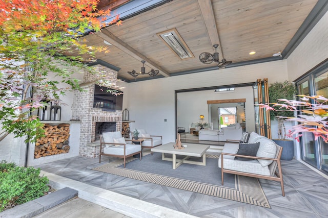 1021 Julian Way, Murfreesboro, TN 37128 - view of patio with an outdoor living space with a fireplace