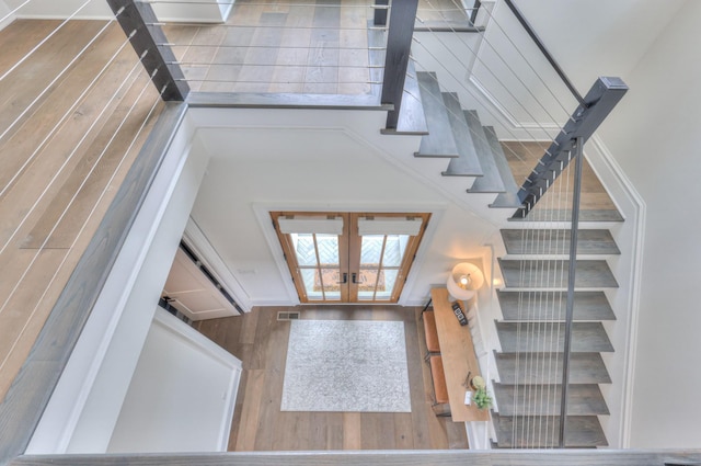 1021 Julian Way, Murfreesboro, TN 37128 - entryway featuring stairs, wood finished floors, and french doors