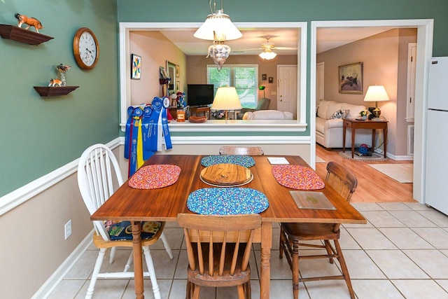 1130 Horse Mountain Rd Unit E, Shelbyville, TN 37160 - tiled dining room with ceiling fan and baseboards