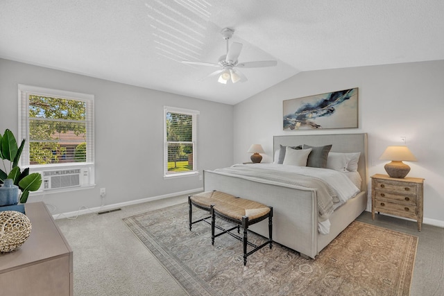 523 Williamsburg Dr, Nashville, TN 37214 - bedroom with carpet, vaulted ceiling, cooling unit, baseboards, and a ceiling fan