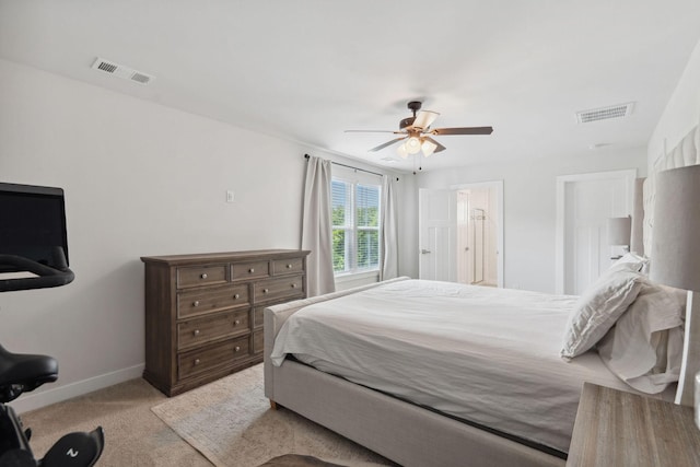 9420 Kaplan Ave, Brentwood, TN 37027 - bedroom with light carpet, baseboards, and a ceiling fan