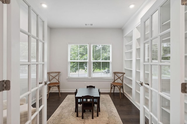 9420 Kaplan Ave, Brentwood, TN 37027 - playroom featuring french doors, dark wood-style floors, baseboards, and recessed lighting