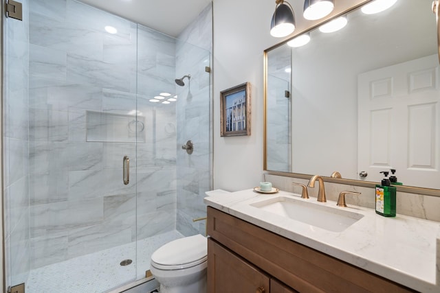 1108 Stafford Dr, Mount Juliet, TN 37122 - bathroom with vanity, a stall shower, and toilet