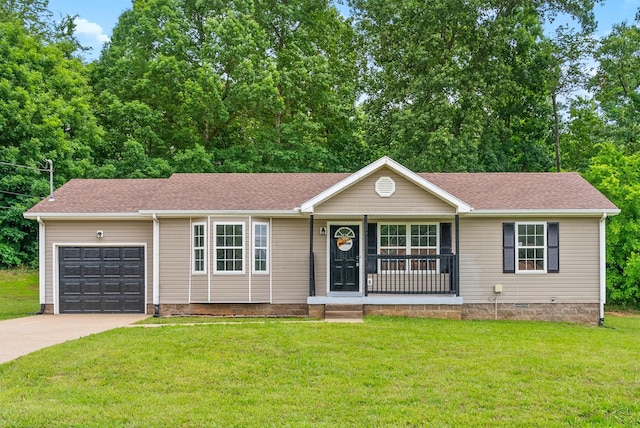 271 Golden Pond Ave, Oak Grove, KY 42262 - ranch-style home featuring an attached garage, a front yard, driveway, and roof with shingles