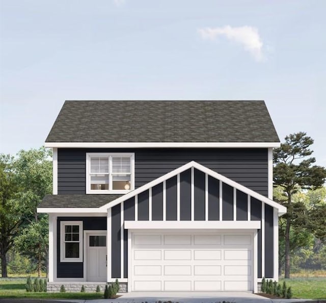 741 Caraway Ln, Nashville, TN 37211 - view of front of home with concrete driveway, a shingled roof, and board and batten siding
