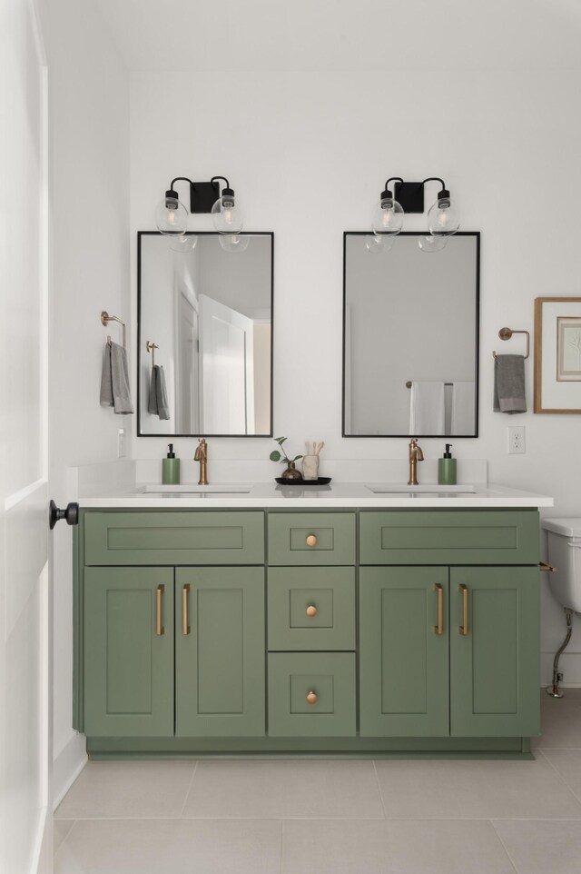 752 Caraway Ln, Nashville, TN 37211 - bathroom featuring double vanity, tile patterned flooring, and toilet