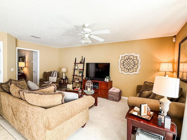 115 Lancaster Gate Pl, Murfreesboro, TN 37128 - living room with ceiling fan and light colored carpet