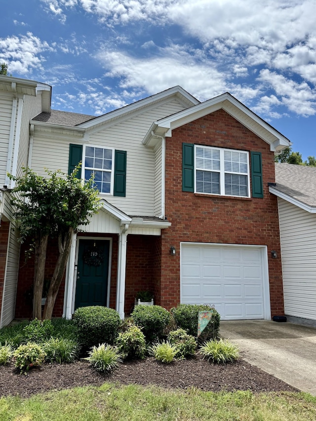 115 Lancaster Gate Pl, Murfreesboro, TN 37128 - view of front of home featuring brick siding, a garage, concrete driveway, and a shingled roof