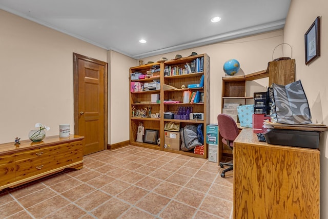 401 Ellington Dr, Franklin, TN 37064 - office with ornamental molding and recessed lighting
