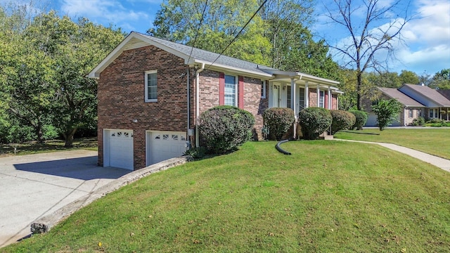 401 Ellington Dr, Franklin, TN 37064 - view of front of property featuring brick siding, concrete driveway, a garage, and a front lawn