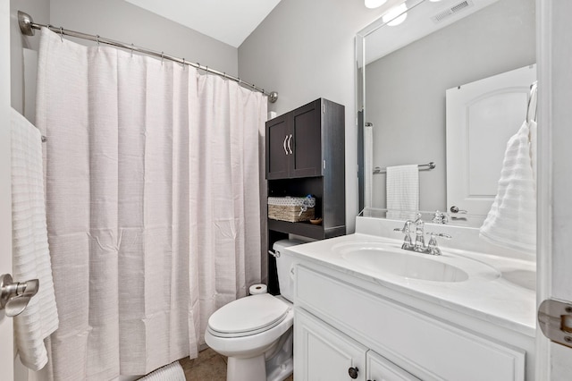 2520 Pebblecreek Ln, Murfreesboro, TN 37130 - bathroom featuring vanity, toilet, tile patterned floors, and a shower with curtain